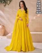 Women's Designer Premium Silk Stitched Gown With Dupatta Set For Party, Wedding Ethnic & Evening