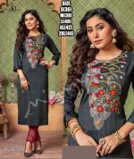 Liva Rayon With Pure Hand Work New Designer Stright Kurtis Collection