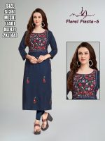 Liva Rayon With Pure Hand Work New Designer Stright Kurtis Collection
