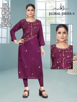 Liva Rayon With Pure Hand Work New Designer Stright Kurtis Collection