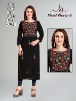 Liva Rayon With Pure Hand Work New Designer Stright Kurtis Collection