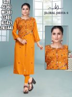 Liva Rayon With Pure Hand Work New Designer Stright Kurtis Collection