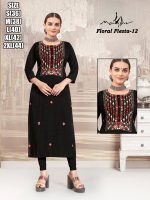 Liva Rayon With Pure Hand Work New Designer Stright Kurtis Collection