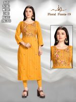 Liva Rayon With Pure Hand Work New Designer Stright Kurtis Collection