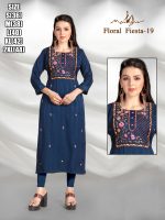 Liva Rayon With Pure Hand Work New Designer Stright Kurtis Collection