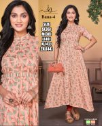 Elegance Party Wear Casual Dresses For Women's Premium Modal Printed With Hand Worked Anarkali Kurtis