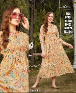 Elegance Party Wear Casual Dresses For Women's Premium Modal Printed With Hand Worked Anarkali Kurtis