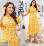 Elegance Party Wear Casual Dresses For Women's Premium Modal Printed With Hand Worked Anarkali Kurtis