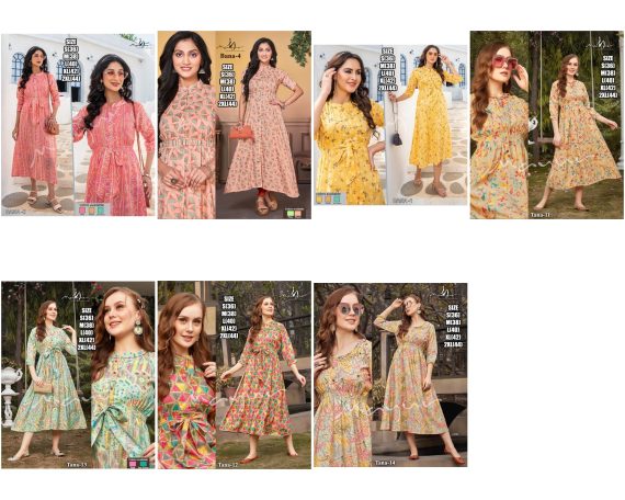 Elegance Party Wear Casual Dresses For Women's Premium Modal Printed With Hand Worked Anarkali Kurtis