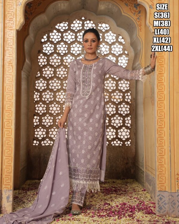The Kurti its Straight The Waist Down To Ankles, Heavy Cotton Embroidered Long Kurti Sets