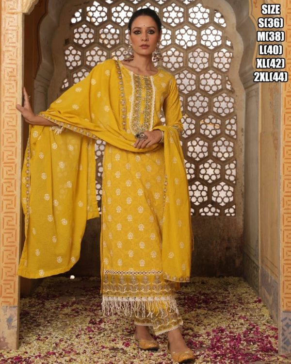 The Kurti its Straight The Waist Down To Ankles, Heavy Cotton Embroidered Long Kurti Sets