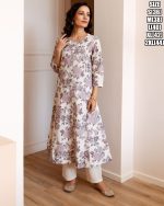 Women's Cotton Printed Straight Kurti With Pent Buy Online