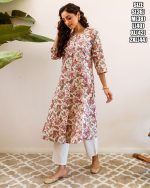Women's Cotton Printed Straight Kurti With Pent Buy Online