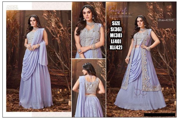 Get Ready To Wear Embroidery With Hand Worked Lehenga Choli & Gown For Wedding