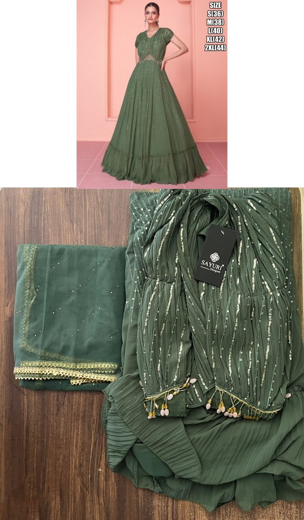 A Two Piece To Refresh Your Collections For Women's Wear Chinnon And Georgette Silk Readymade Traditional Outfits.