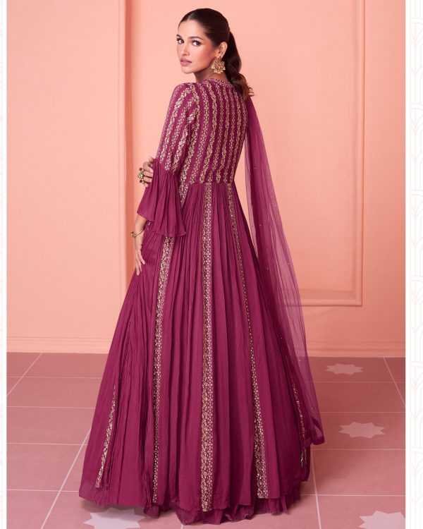 A Two Piece To Refresh Your Collections For Women's Wear Chinnon And Georgette Silk Readymade Traditional Outfits.