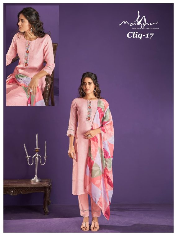 Women's Cotton Linen Hand Worked Straight Kurti, Pent With Dupatta, Casual Dresses For Women