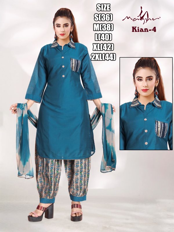 New Designer Daily Wear Pure Silk Kurti Set For Women
