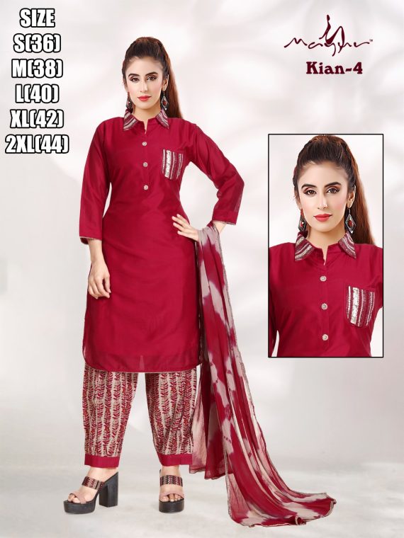 New Designer Daily Wear Pure Silk Kurti Set For Women
