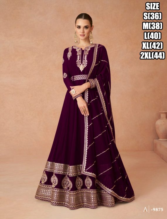 Embroidery Georgette Gown With Dupatta Set Ready To Wear For Wedding, Party And Any Occasions