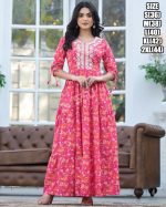 Stylish Floral Printed Sleeveless Casual Gown Maxi Ethnic Dresses