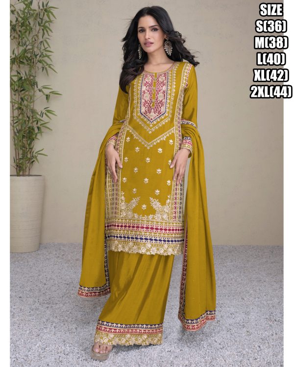 Our Exclusive Embroidery Designer Traditional Style Real Chinon Plaza Pair