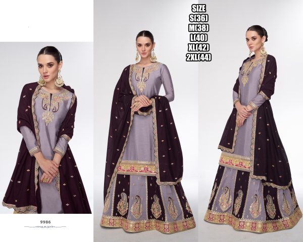 Women's Premium Silk Stitched Top With Skirt And Dupatta Embroidered Straight Kurta Dress, Indian And Pakistani Suit