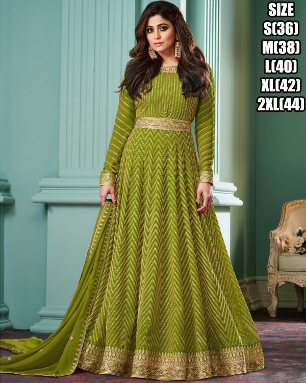 Buy The Latest And Designer Evening Dresses Georgette Gown With Dupatta Set