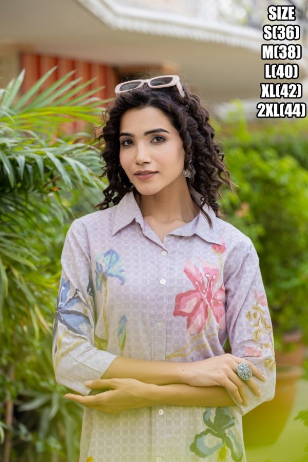 This Two Piece Set Includes Top And Pent, White Cotton Top With Turn Down Collar Neck Top With Pent