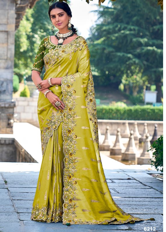 Wedding Wear Fancy Silk Designer Un-Stitch Saree With Blouse