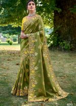 Wedding Wear Fancy Silk Designer Un-Stitch Saree With Blouse