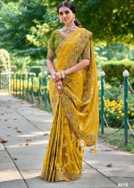 Wedding Wear Fancy Silk Designer Un-Stitch Saree With Blouse