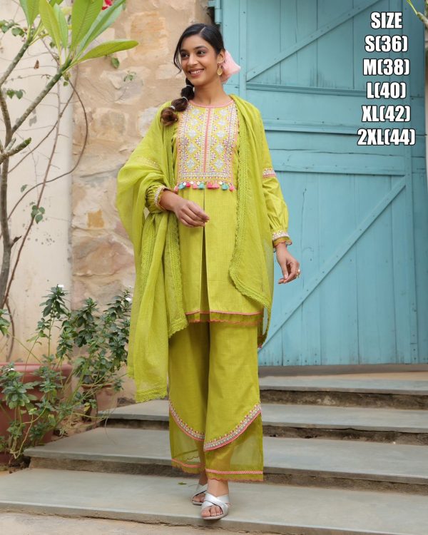 Elevate Your Glamour With Our Pure Cotton Designer Kurti Set