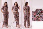 Women's Stylish Western Cord Set Trending Printed Work Cotton Top Pant Set
