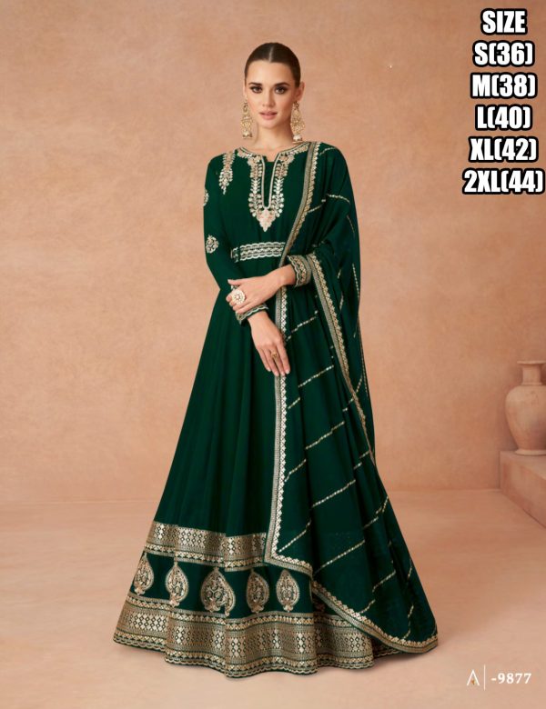 Embroidery Georgette Gown With Dupatta Set Ready To Wear For Wedding, Party And Any Occasions