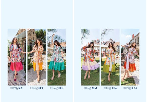 Heavy Mirror Work And Digital Printed Midi Dress With Designer Kaftan Jacket