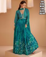 Ethnicrang Embroidered Georgette Exclusive Designer Anarkali Gown With Net Dupatta