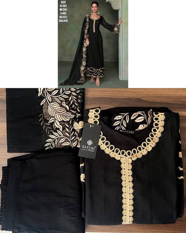 Beautiful Festive Wear Flair Anarkali Type Outfit In Silk With Embroidery Work