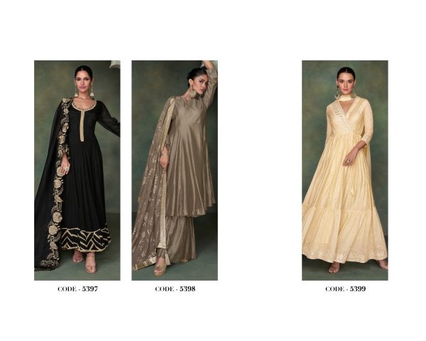 Beautiful Festive Wear Flair Anarkali Type Outfit In Silk With Embroidery Work