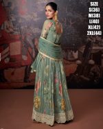 The Season's Trendiest Collection For Women's Georgette Embroidery Worked Anarkali Gown With Dupatta