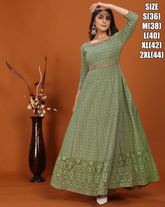 Charming Embroidery Work Party Wear Women's Gown Dupatta Set