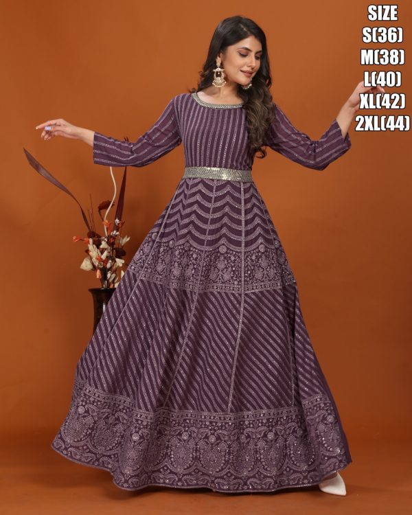 Charming Embroidery Work Party Wear Women's Gown Dupatta Set