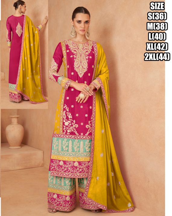 Our Indian Wear Suits For Women's Collection Has Different Colour Combination Of Kurta-Plaza Set