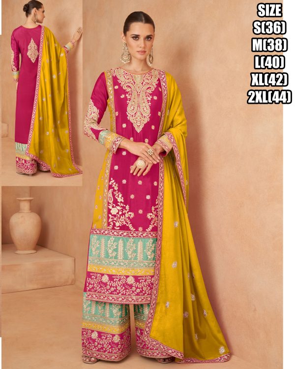 Our Indian Wear Suits For Women's Collection Has Different Colour Combination Of Kurta-Plaza Set