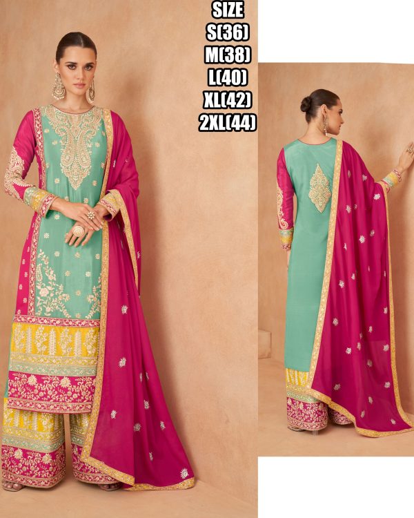 Our Indian Wear Suits For Women's Collection Has Different Colour Combination Of Kurta-Plaza Set