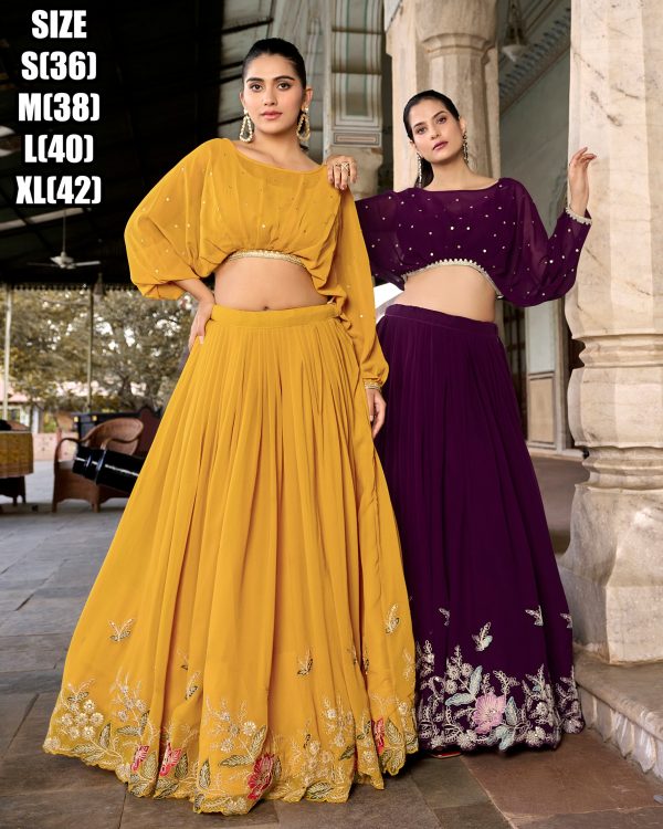 Elevate Your Style For Parties And Weddings With Our Stitched Crop Top And Lehenga Collection