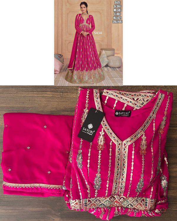 Georgette Sequins Embroidered Anarkali Gown Dupatta Set