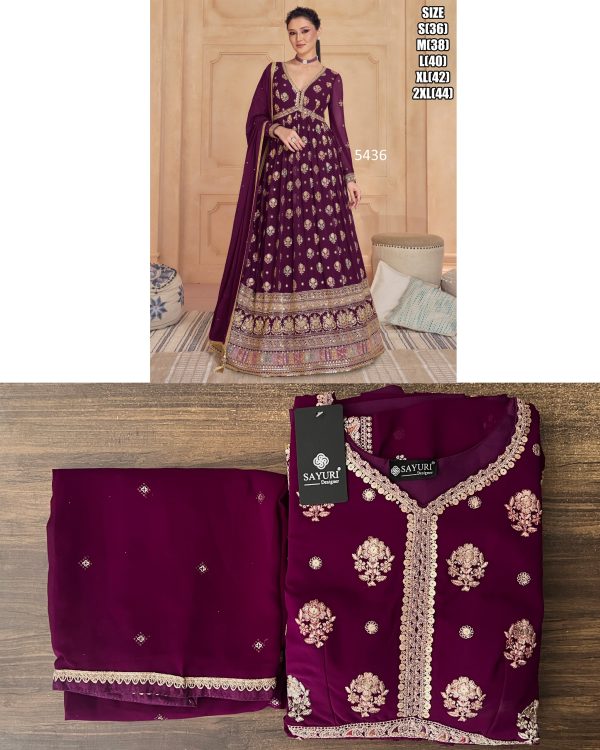 Georgette Sequins Embroidered Anarkali Gown Dupatta Set