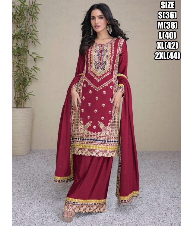 Our Exclusive Embroidery Designer Traditional Style Real Chinon Plaza Pair