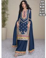 Our Exclusive Embroidery Designer Traditional Style Real Chinon Plaza Pair